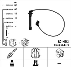 Sytytysjohtosarja, honda, 32700-P0A-A00, 32700-P0H-A00, 32722-P01-000, 32722-P2A-000, 32722-P2A-003, 32722-P2A-J00, 32722-P2A-J01, 32722
