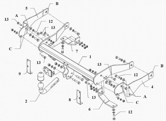 Vetokoukku AUTOHAK X 20 Chevrolet Captiva '06-, Hyundai ix20 '10-