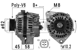 Laturi, honda civic coupé vii, civic hatchback vii, civic sedan vii, civic sedan viii, 31100-PLM-A01, 31100-PLM-A02, 31100-RJH-004, A005